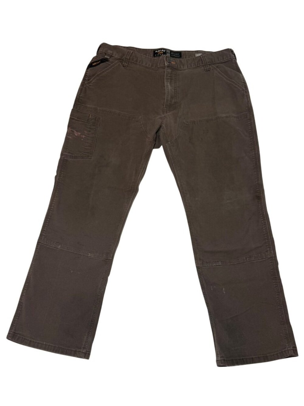 Ariat Men's Gray Rebar M4 Relaxed Straight Double Knee Stretch Pant Size 36x30